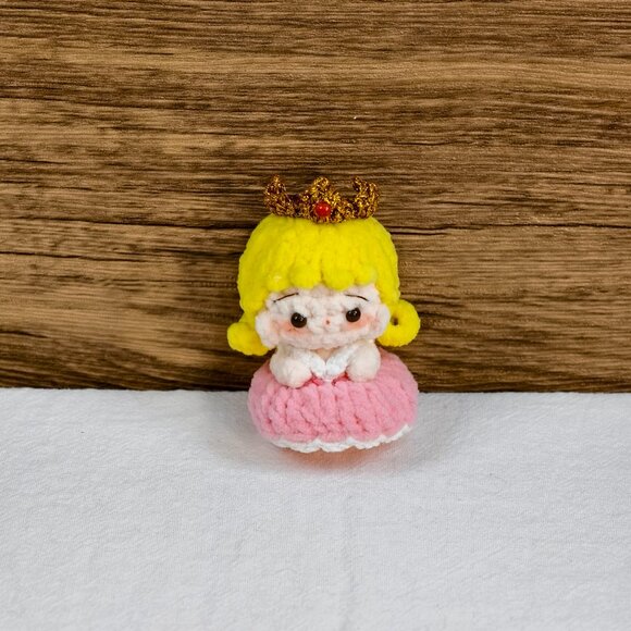 Handmade Amigurumi Crochet Princess Aurora Plushie - Picture 3 of 6